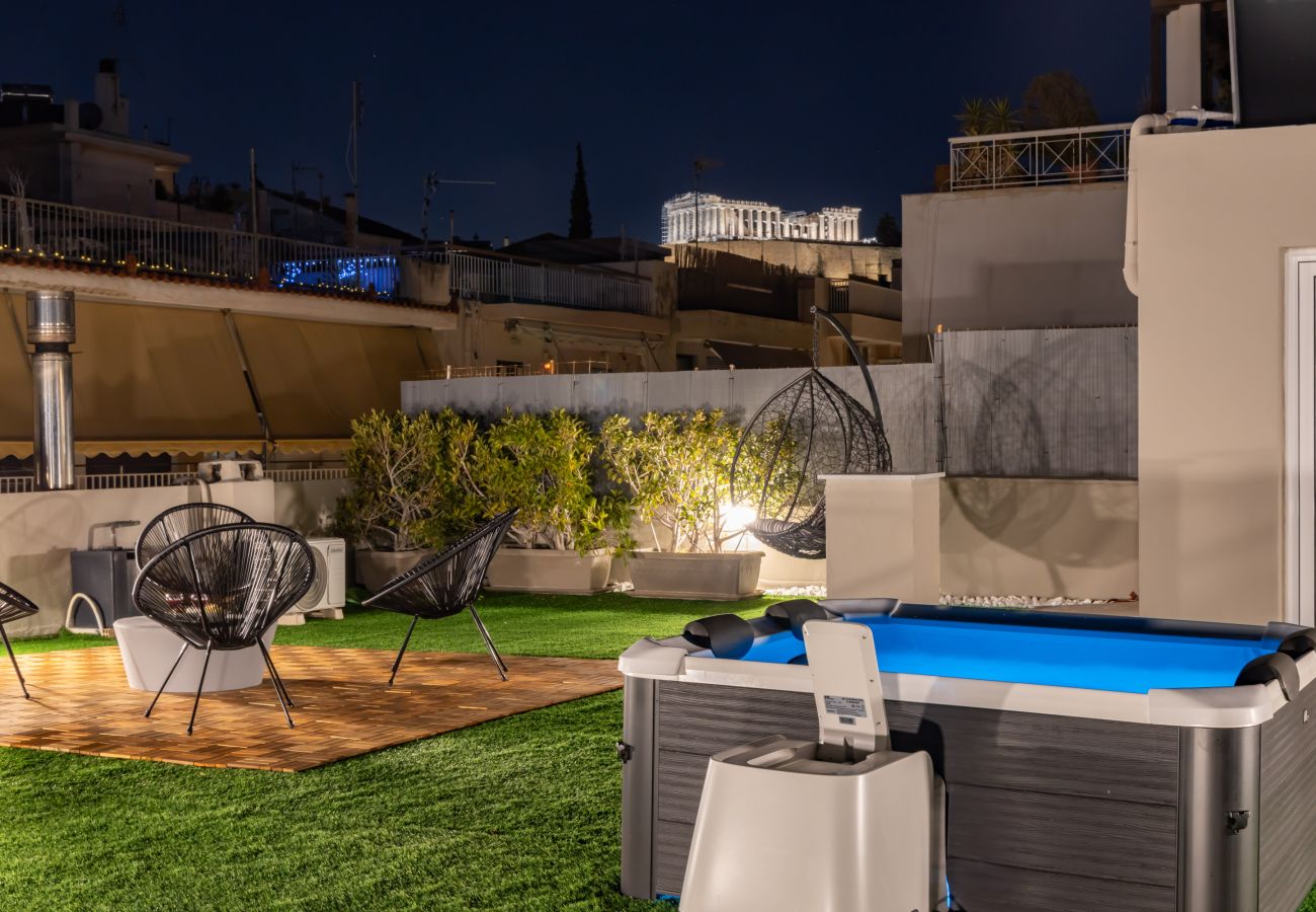 Apartment in Athens - Acropolis View 3-Bdrm with Rooftop Garden & Jacuzzi